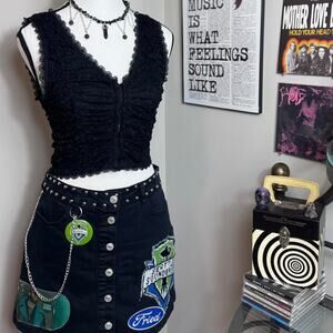 1of1 Upcycled Teddy Swims Mini Skirt